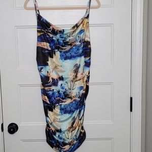 Shein XL Oil Painting Print Ruched Cami Dress